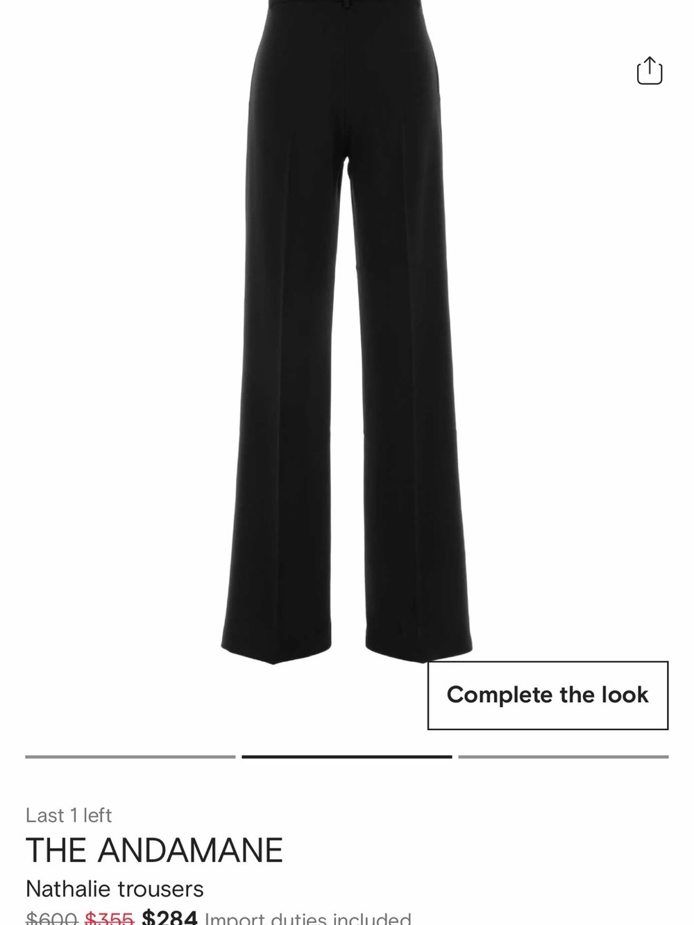 The Andamane  High-Waist Wide-Leg stretchy Trousers - Black
